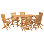 Zestaw Do Jadalni W Ogrodzie 5 Pcs Brązowy Lite Drewno Teakowe