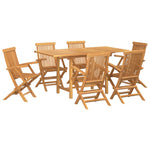 Zestaw Do Jadalni W Ogrodzie 5 Pcs Brązowy Lite Drewno Teakowe
