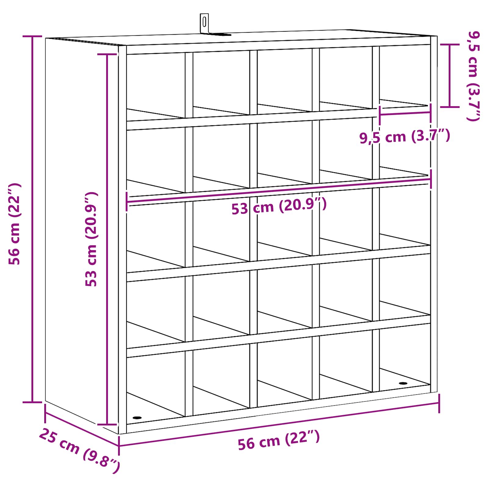 Regał Na Wino 2 Pcs 56 X 25 X 56 Cm Lite Drewno Sosnowe