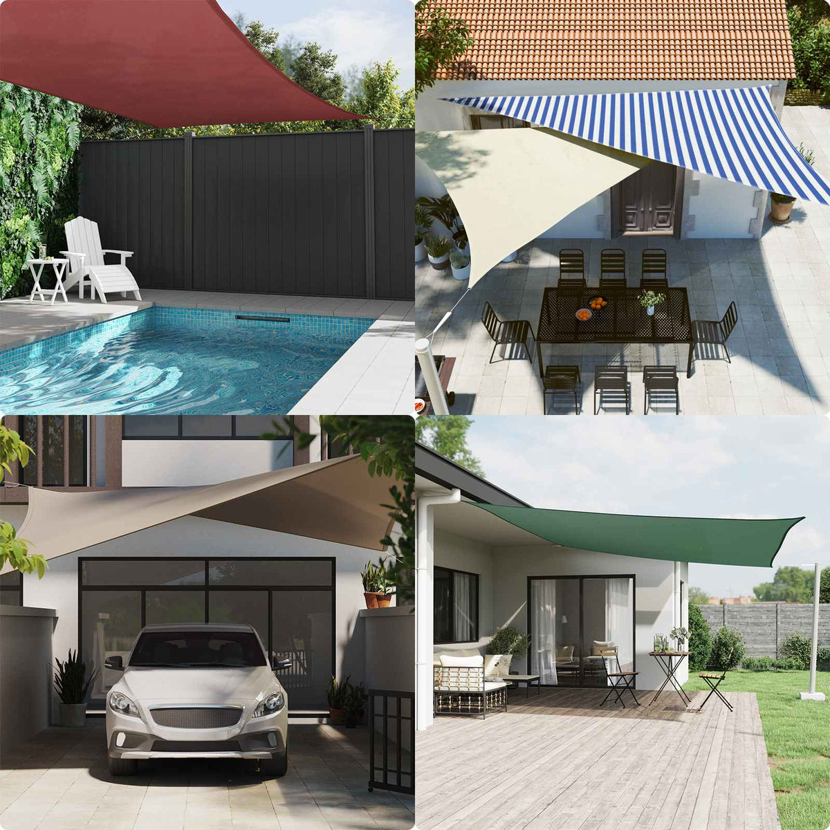Trójkątny Żagiel Ogrodowy, Tkanina Oxford, ,