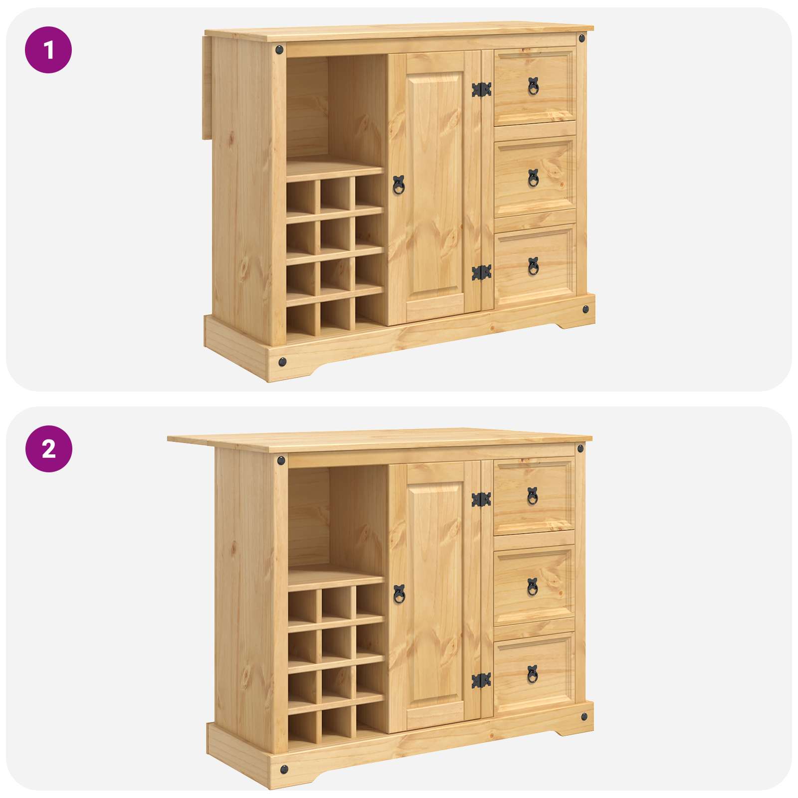 Przechowywanie W Kuchni 2 Pcs Lite Sosnowe