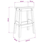 Stołek Barowy 2 Pcs 44 X 30 X 63 Cm