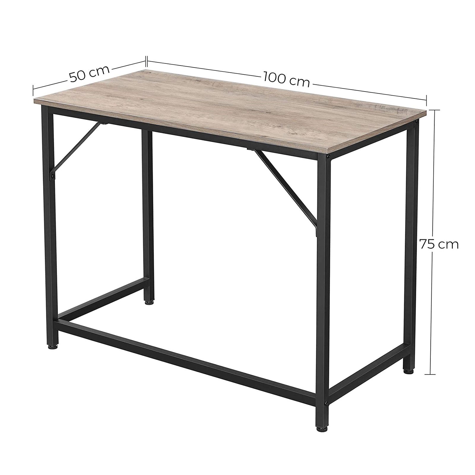 Biurko komputerowe 100x50x75 cm z metalową ramą