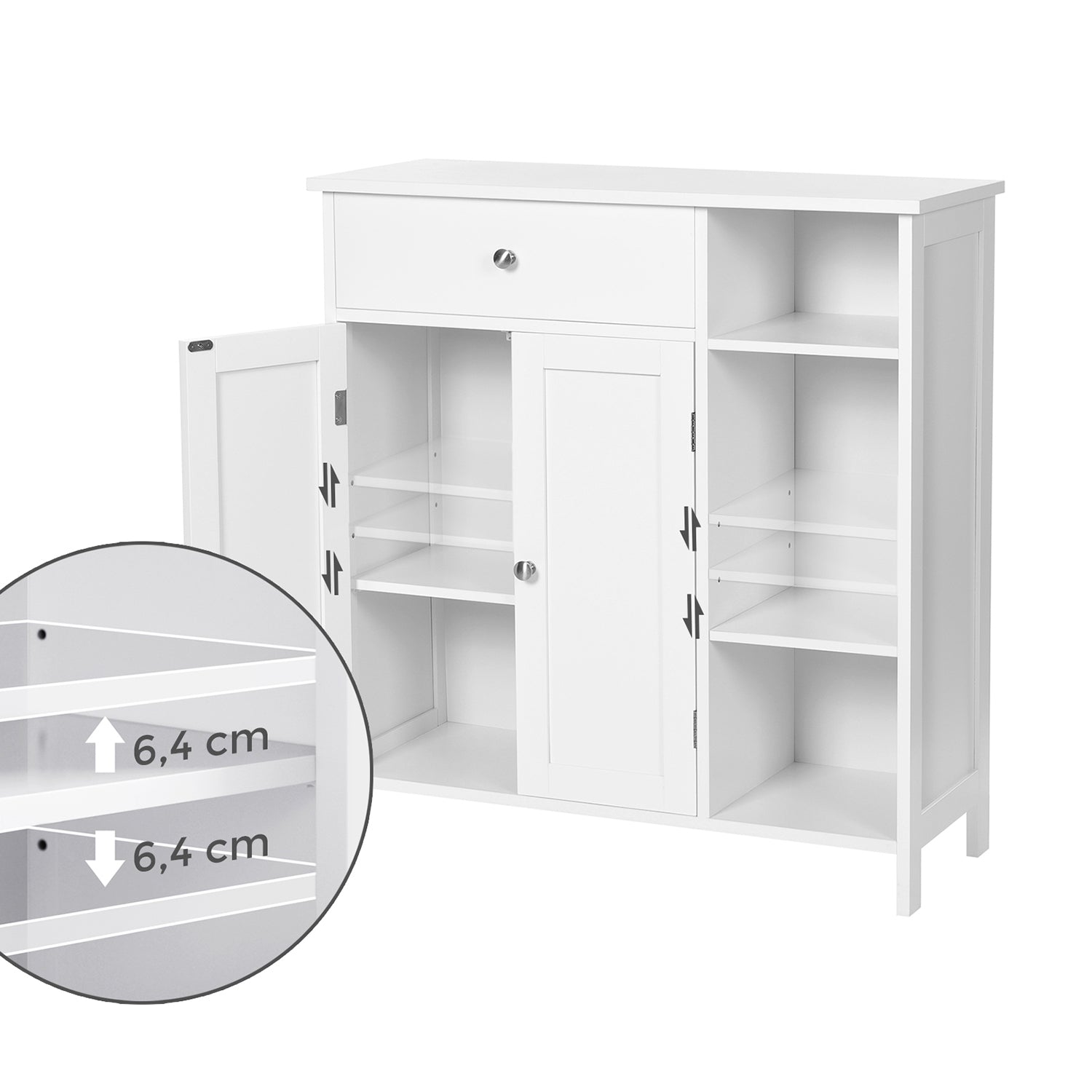 Szafka łazienkowa stojąca, biały, 75 cm