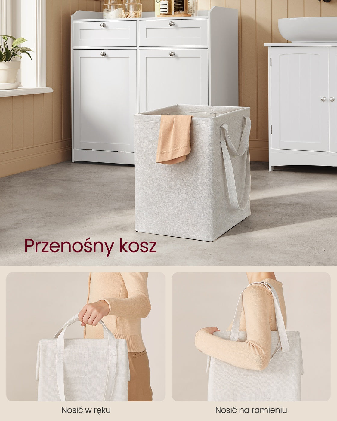 Szafka łazienkowa z koszem na bieliznę i szufladą 40x80 cm