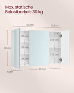 Szafka łazienkowa, biały, 90 cm