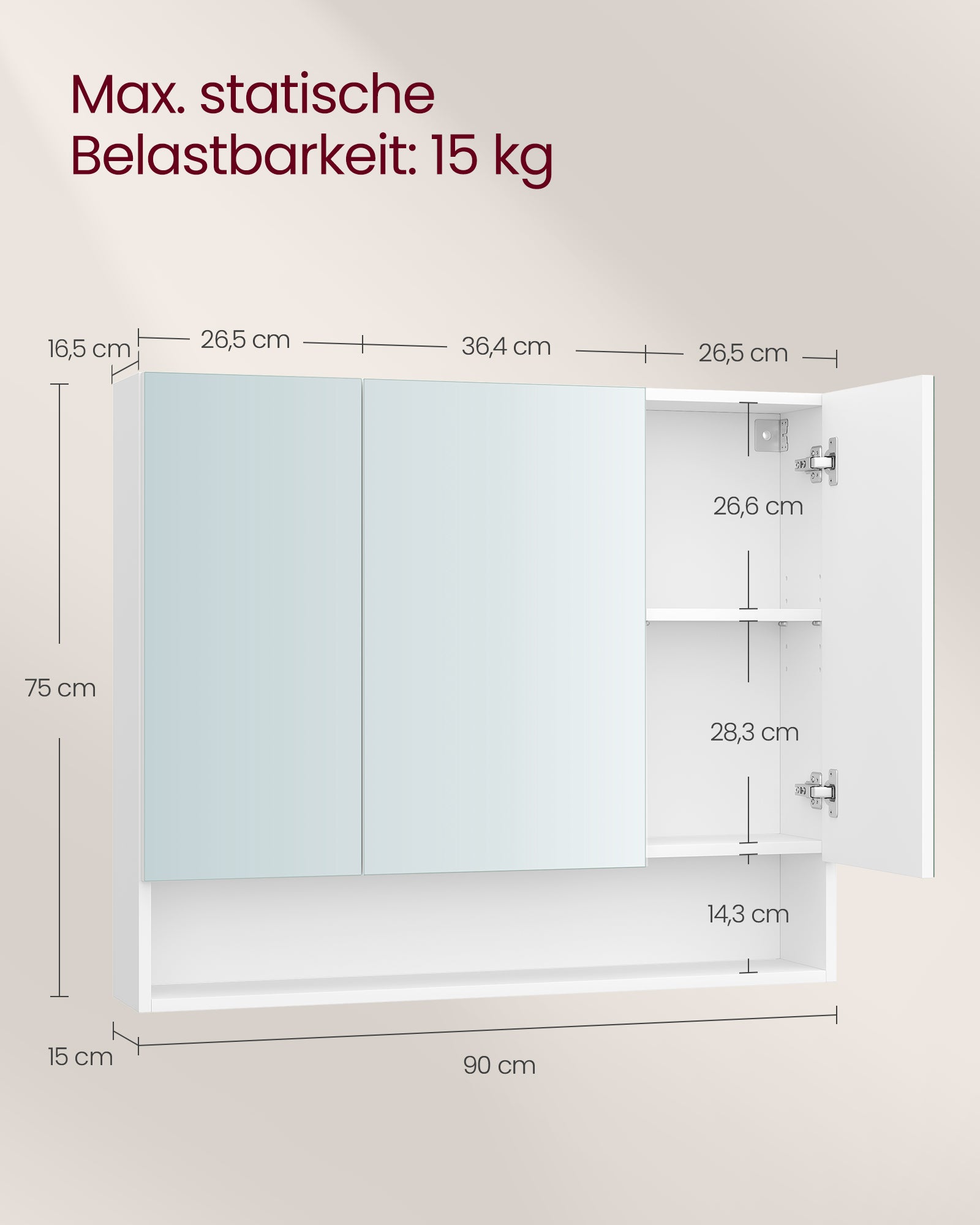 Mebel do domu, biały, 90 cm
