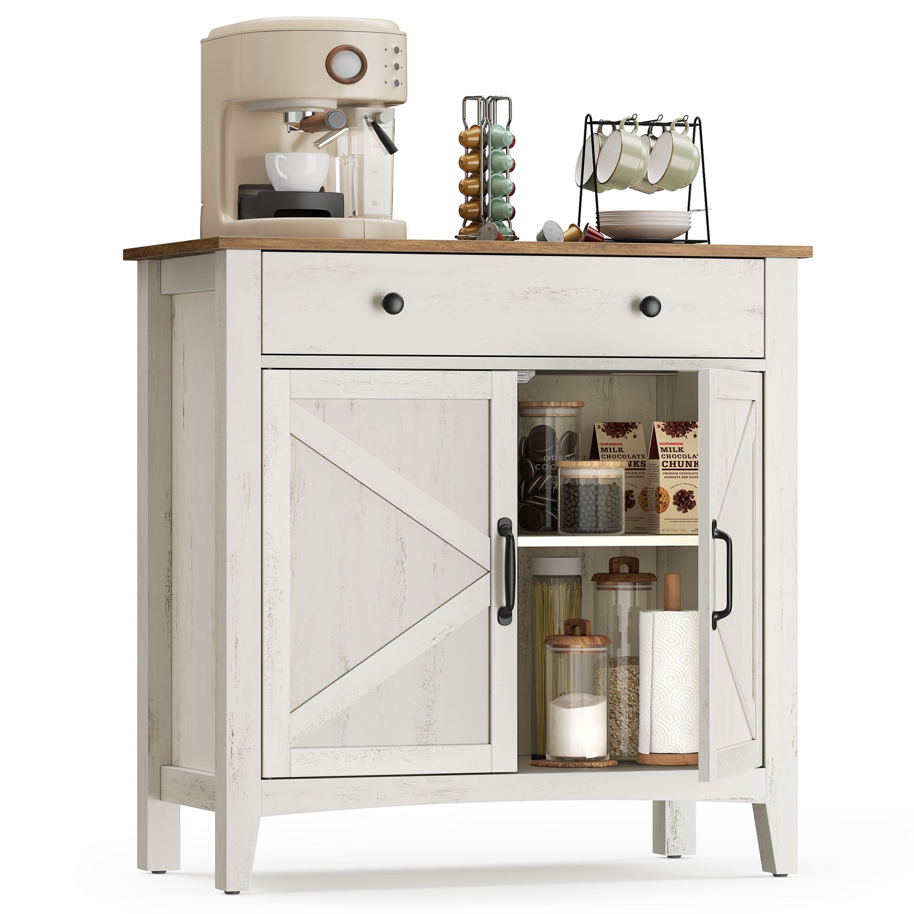 Szafka do przechowywania, rustic white, 80 cm