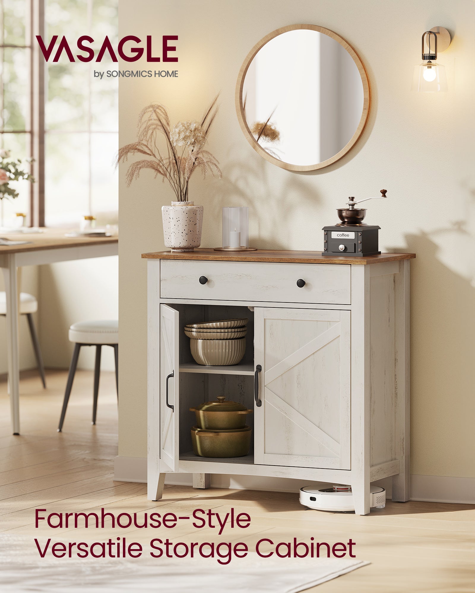 Szafka do przechowywania, rustic white, 80 cm