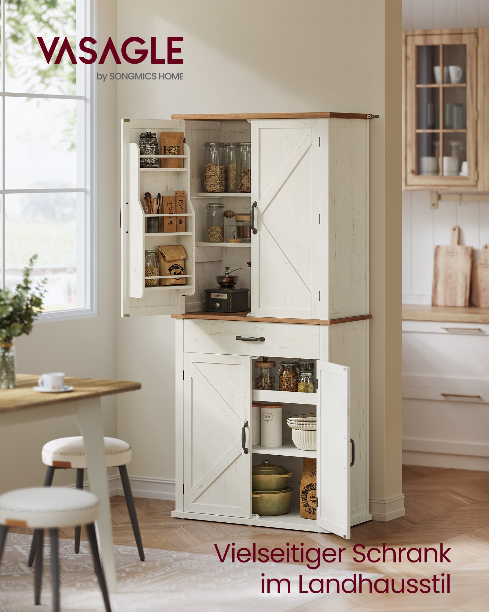Szafka do przechowywania, rustic white, 80 cm