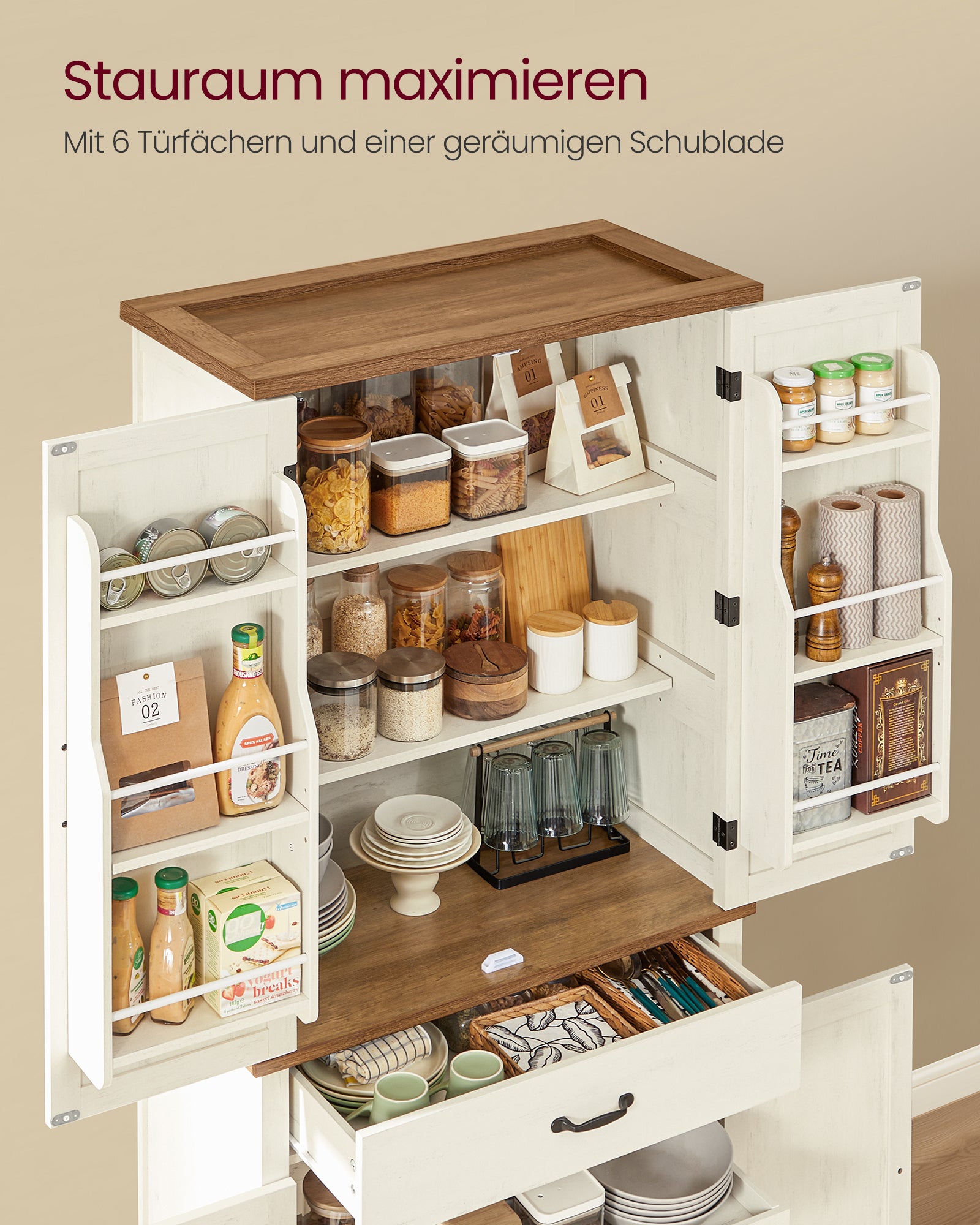 Szafka do przechowywania, rustic white, 80 cm