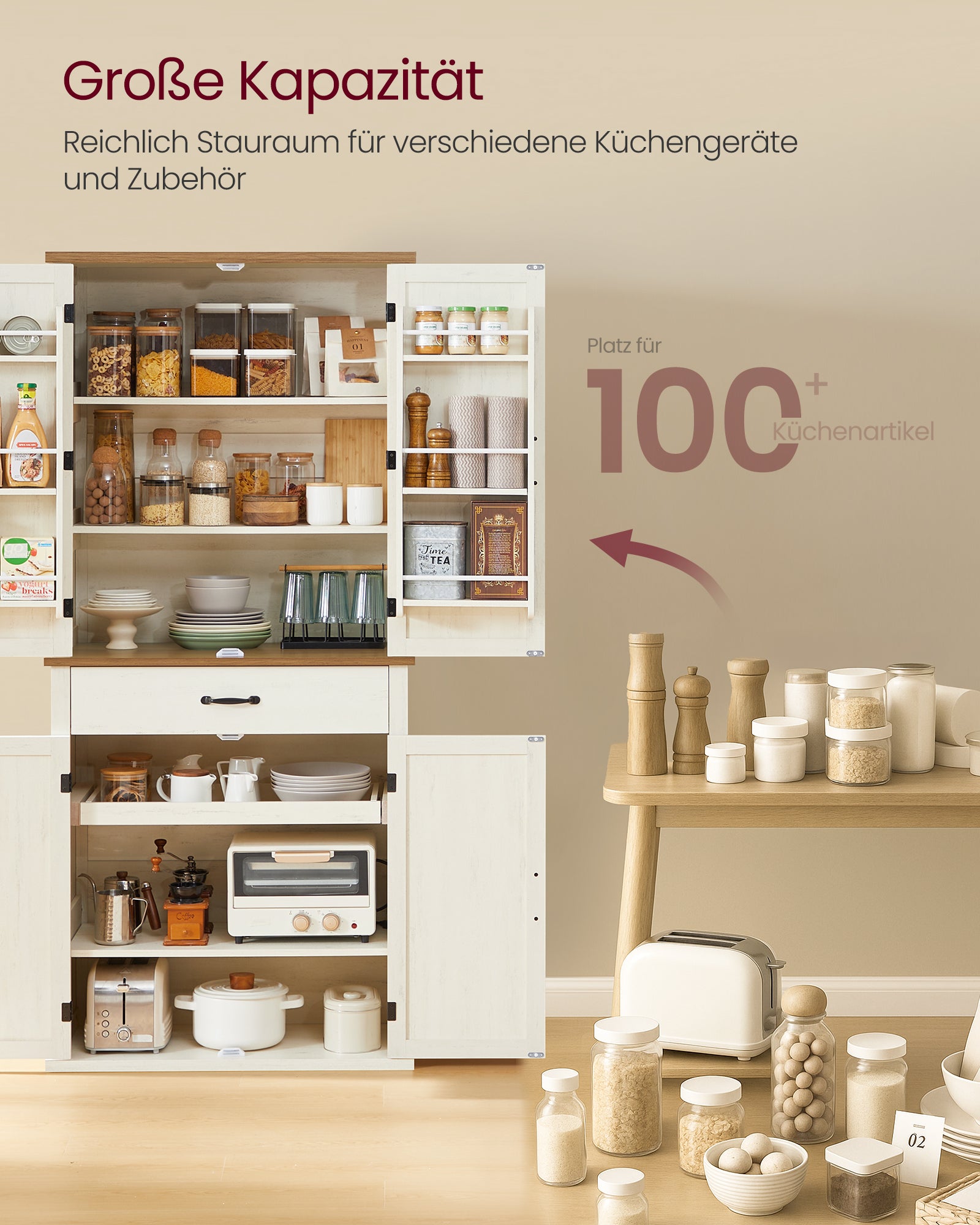 Szafka do przechowywania, rustic white, 80 cm