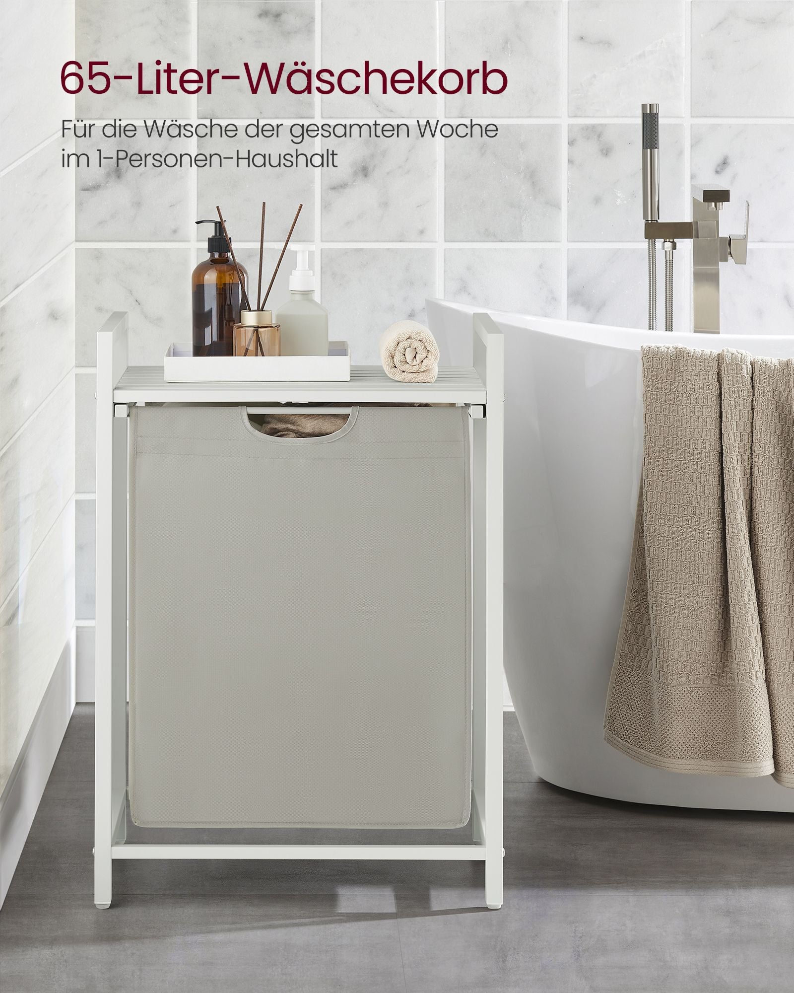 Kosz na pranie, cream white, 50 cm