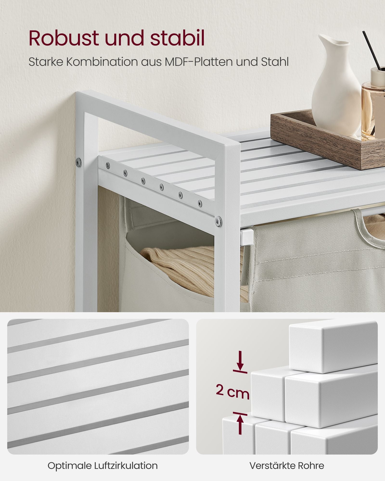 Kosz na pranie, cream white, 50 cm