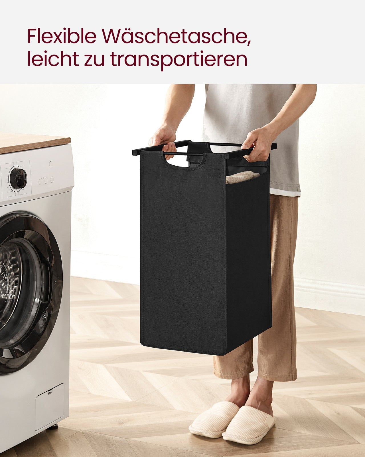 Kosz na pranie z 2 wyjmowanymi workami 2×46 l