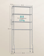 Regał do przechowywania, srebrny, 83 cm
