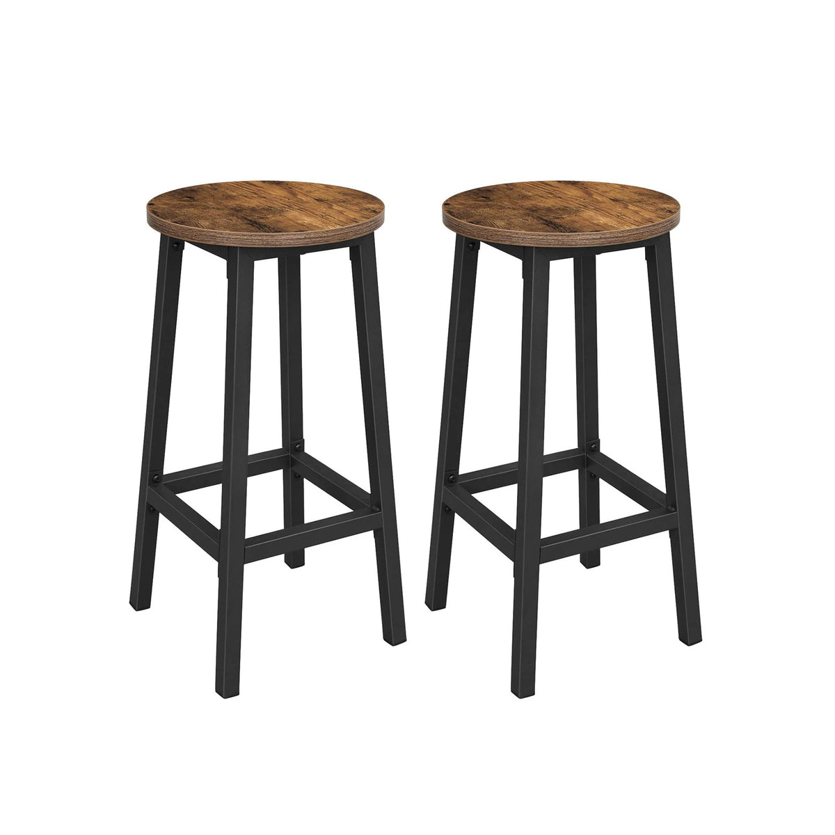 Zestaw 2 stołków barowych 65 cm z metalową ramą