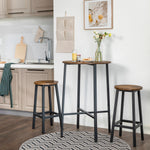 Zestaw 2 stołków barowych 65 cm z metalową ramą
