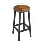 Zestaw 2 stołków barowych 65 cm z metalową ramą