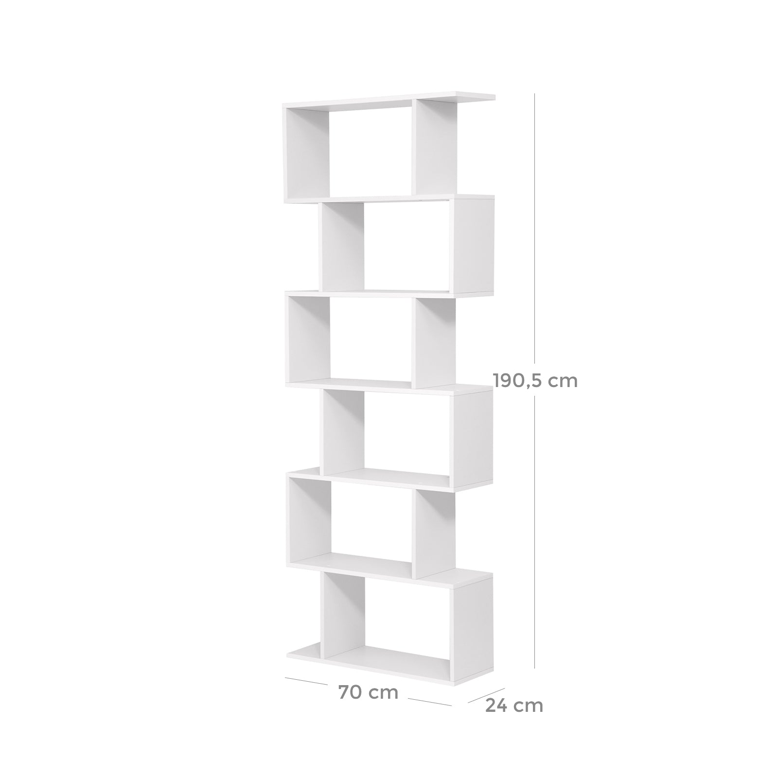 Regał na książki, biały, 70 cm