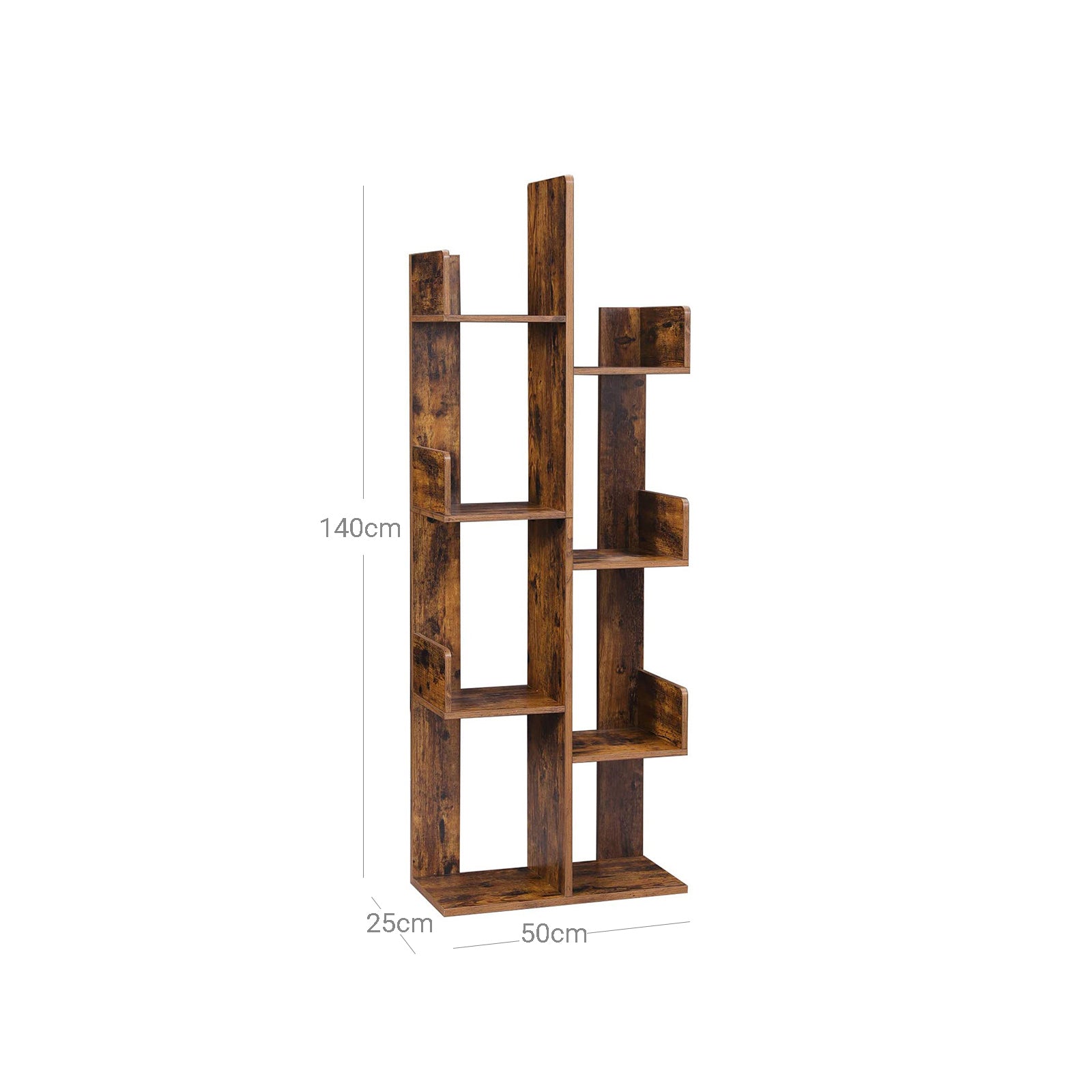 Regał na książki, rustykalny brąz, 50 cm