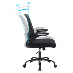 Ergonomiczne krzesło biurowe z siatką i składanymi podłokietnikami