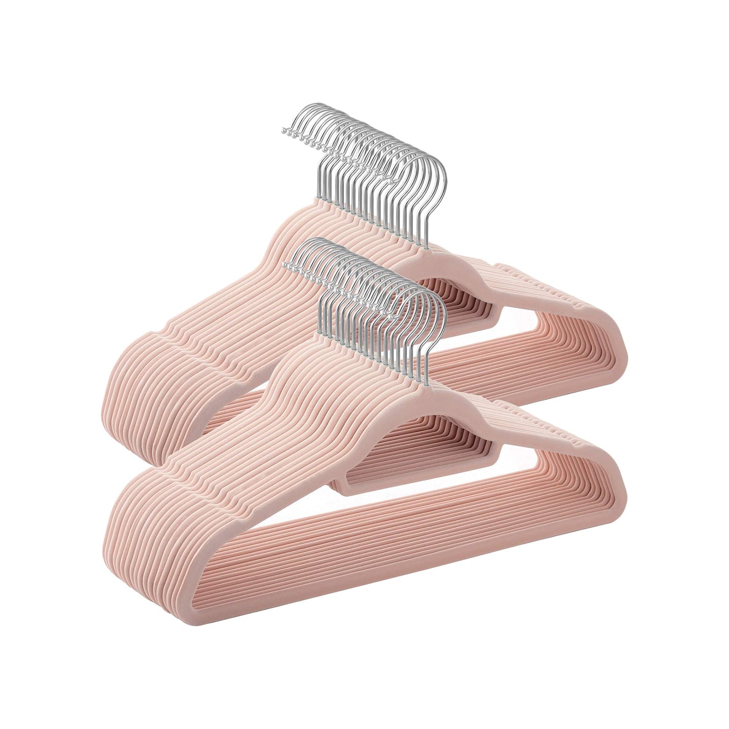 Wieszaki welurowe, coral pink