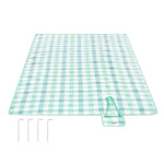 Duży koc piknikowy 300×200 cm wodoodporny zielono-biały