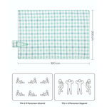 Duży koc piknikowy 300×200 cm wodoodporny zielono-biały