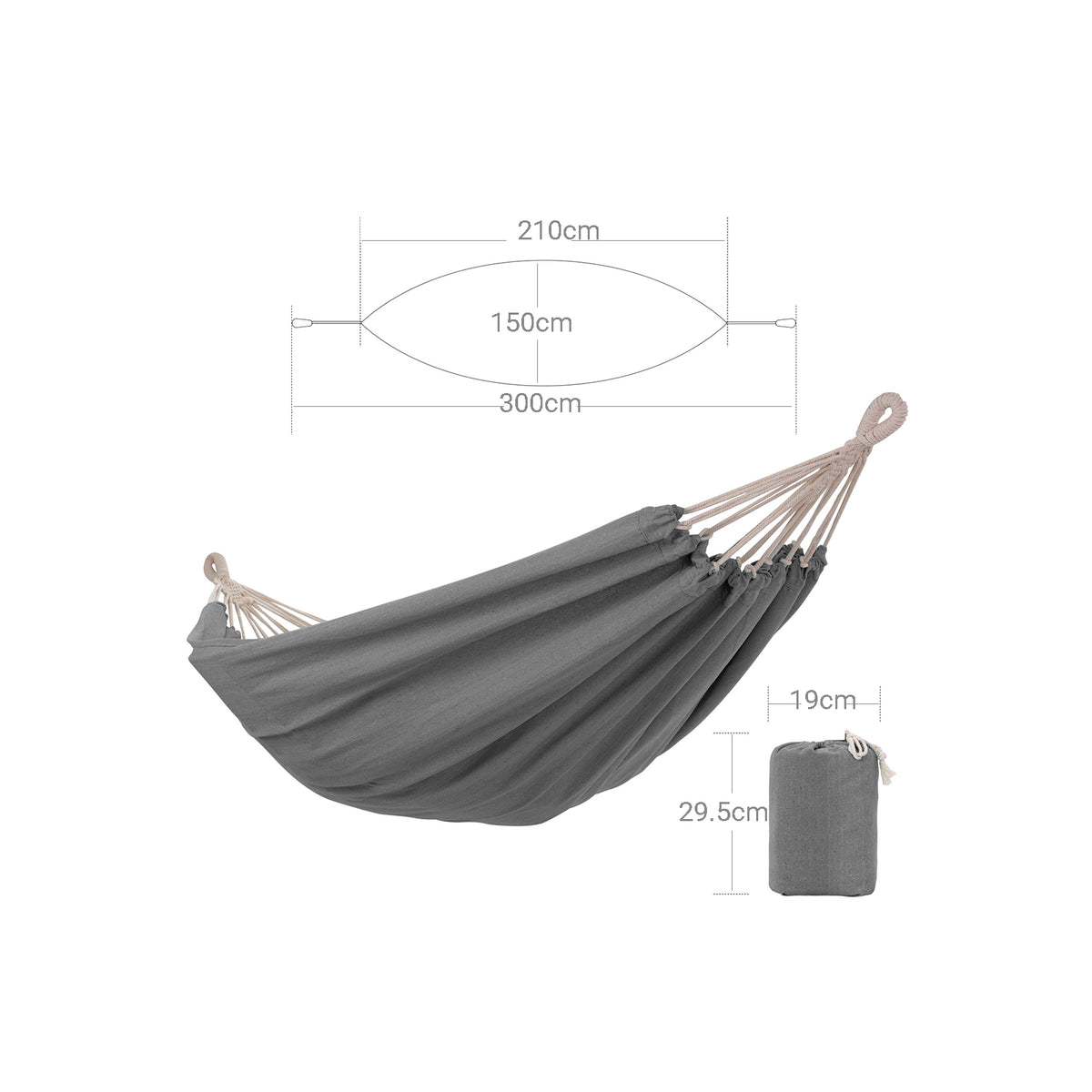 Wieloosobowy hamak 210×150 cm nośność 300 kg