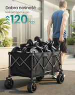 Składany wózek transportowy 200 l do 150 kg czarny