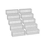 Zestaw 10 koszy gabionowych 100x30x30 cm ocynkowanych