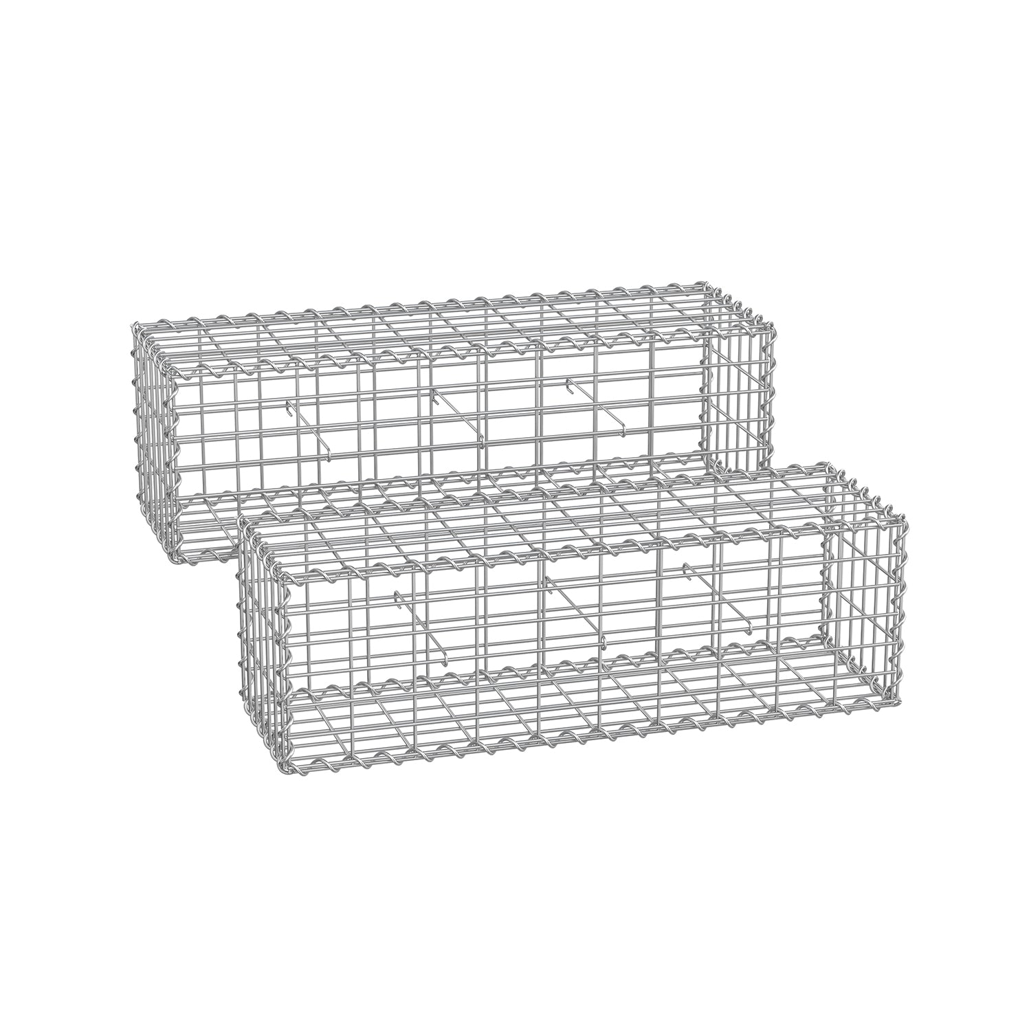 Zestaw 2 koszy gabionowych 100x30x30 cm ocynkowanych