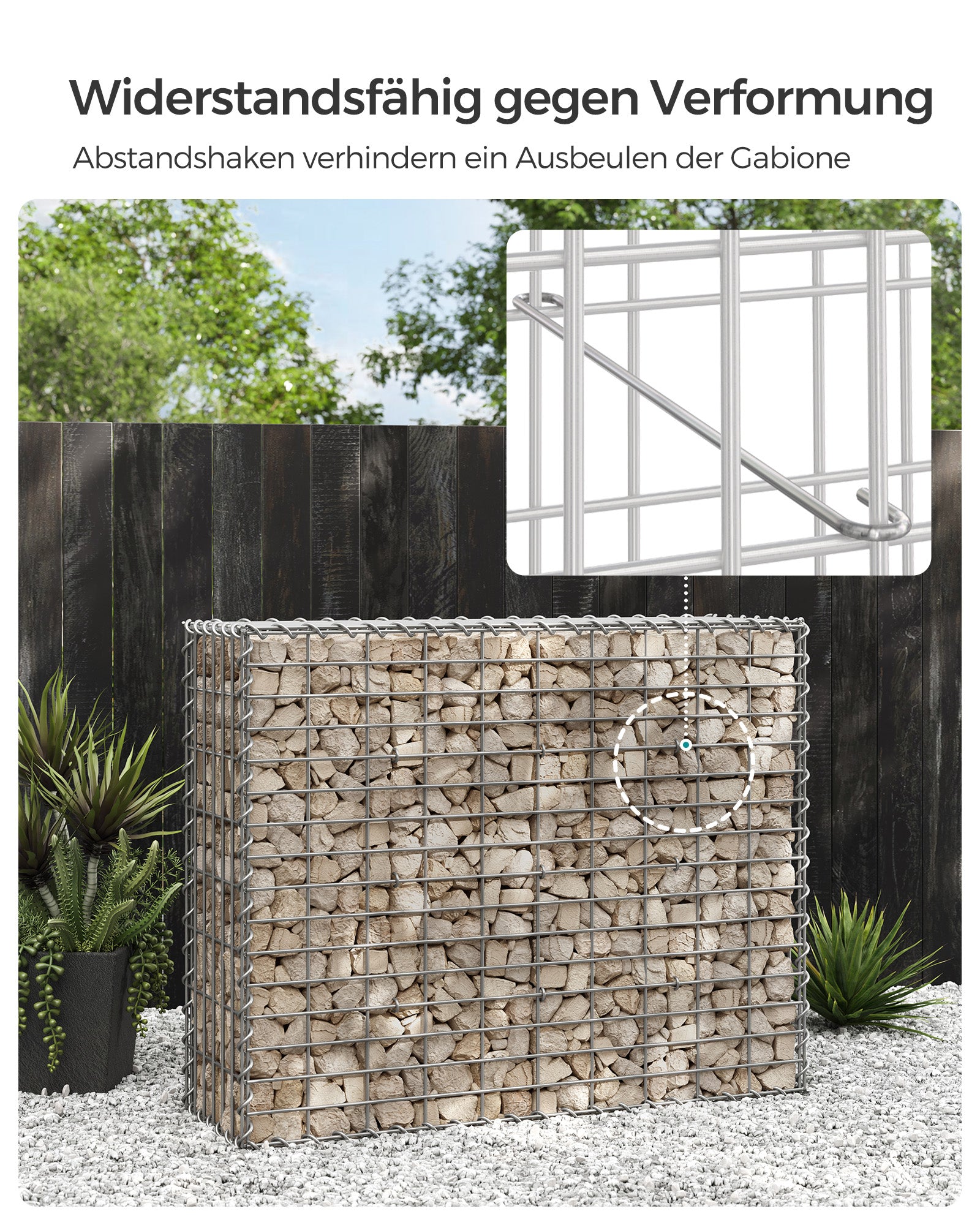 Zestaw 2 koszy gabionowych 100x80x30 cm ocynkowanych