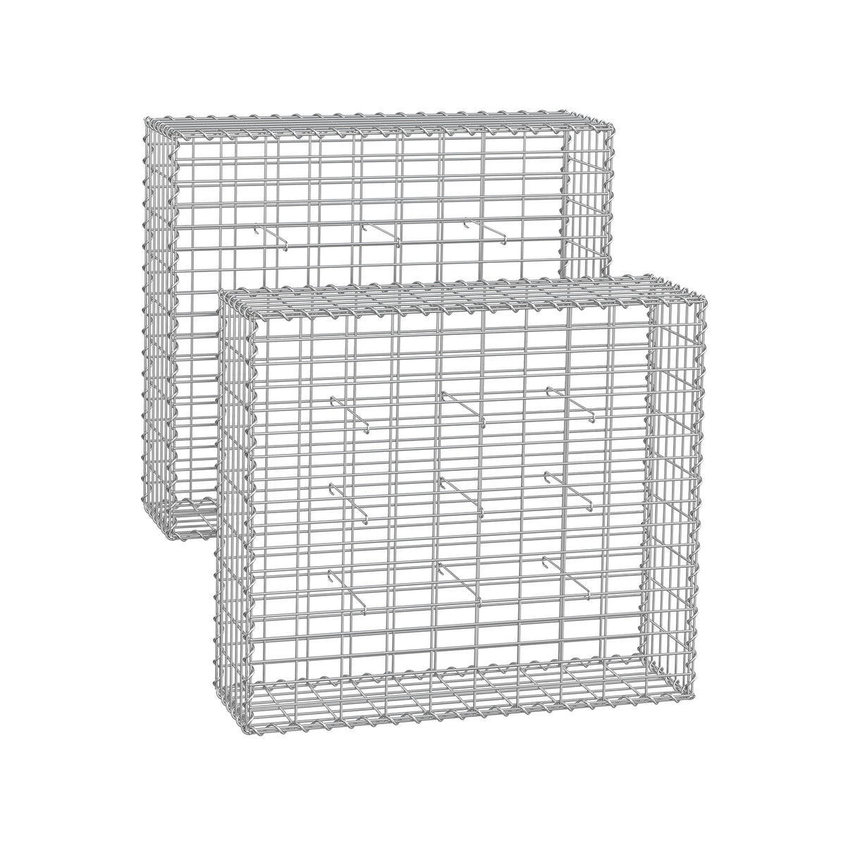 Zestaw 2 koszy gabionowych 100x90x30 cm, ocynkowane