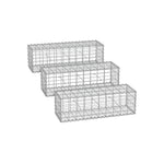 Zestaw 3 koszy gabionowych 100x30x30 cm srebrnych