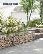 Zestaw 3 koszy gabionowych 100x30x30 cm srebrnych