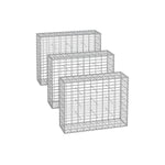 Zestaw 3 koszy gabionowych 100x80x30 cm stal ocynkowana