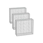 Zestaw 3 koszy gabionowych 100x90x30 cm srebrnych