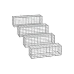 Zestaw 4 koszy gabionowych 100x30x30 cm, srebrne