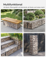 Zestaw 4 koszy gabionowych 100x30x30 cm, srebrne