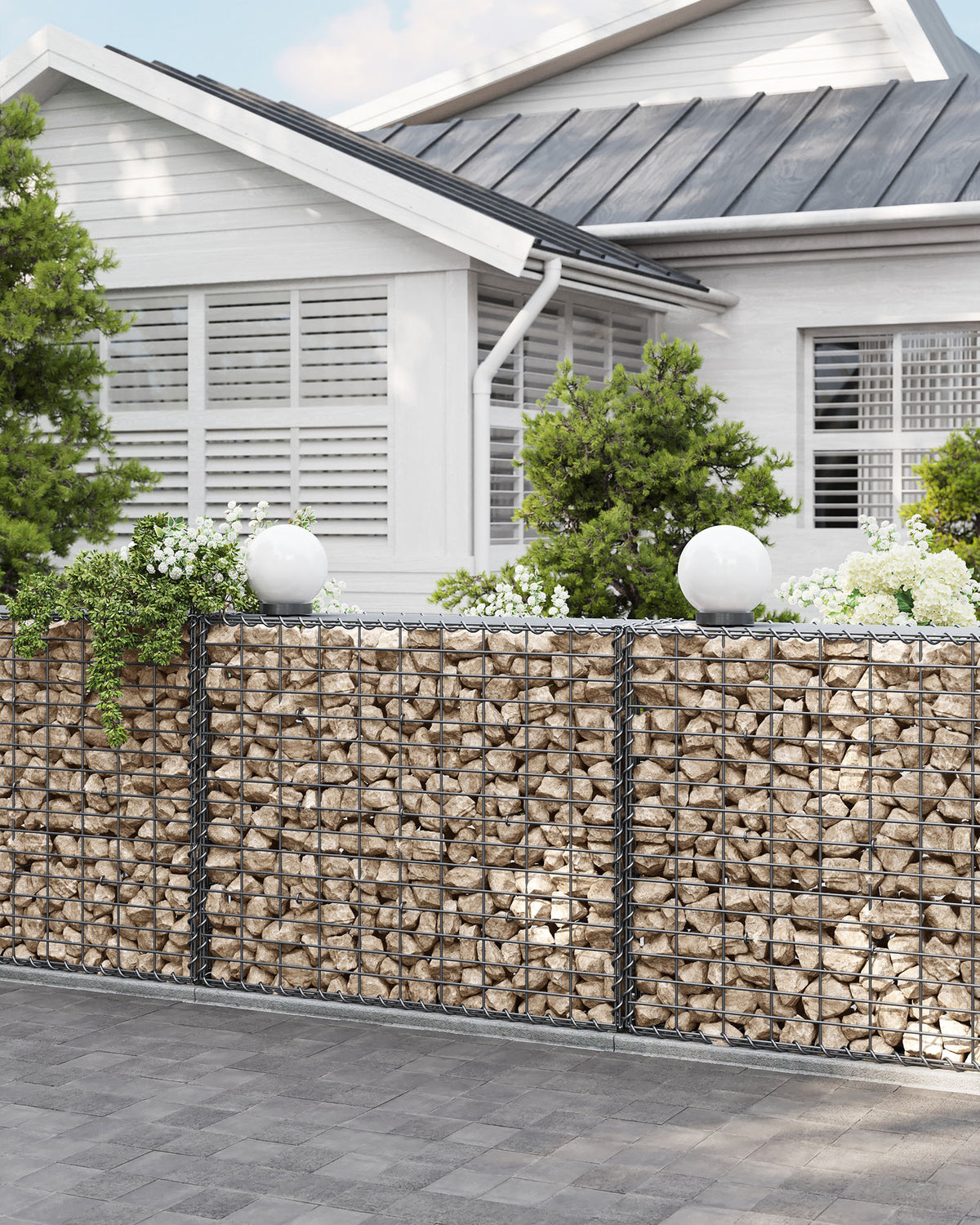 Zestaw 4 koszy gabionowych 100x80x30 cm stal ocynkowana