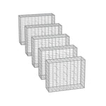 Zestaw 5 koszy gabionowych 100x80x30 cm stal ocynkowana
