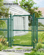 Zielona brama ogrodowa stalowa 106×125 cm z zamkiem