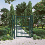 Zielona brama ogrodowa stalowa 106x125 cm z zamkiem