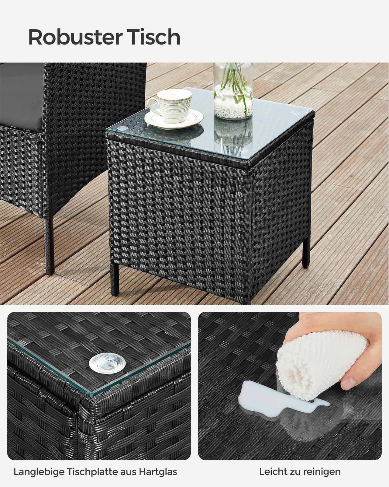 Zestaw mebli ogrodowych z polirattanu 2 os.