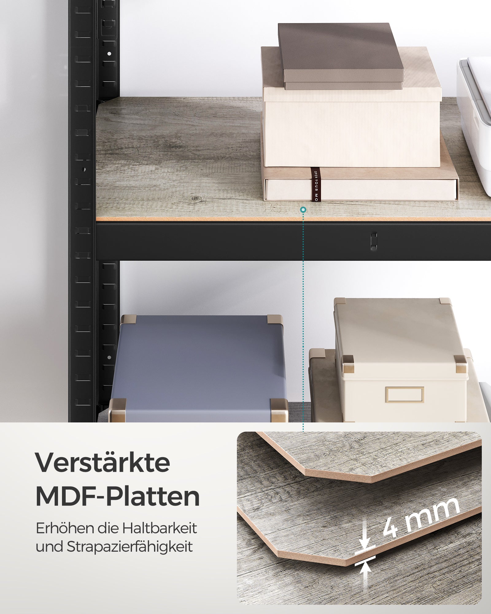 Metalowa półka stojąca 40x80x160 cm z 4 regulowanymi półkami