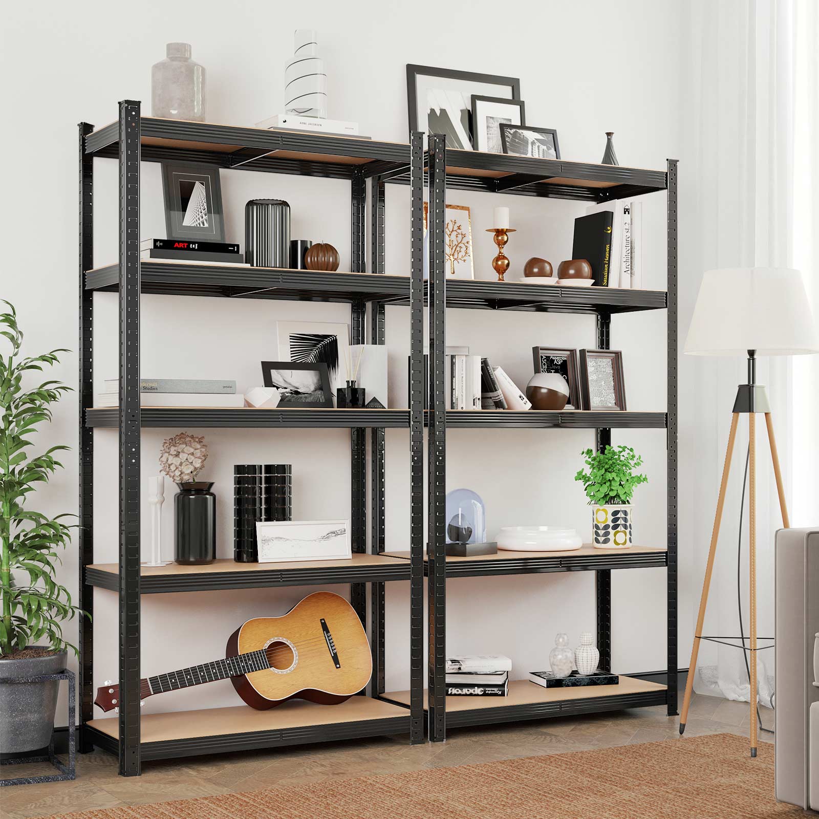 Regał magazynowy z 5 regulowanymi półkami 180x90x40 cm