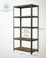 Zestaw 2 półek magazynowych 200x100x50 cm, nośność 600 kg