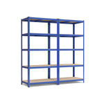 Zestaw 2 regałów magazynowych 200x100x50 cm niebieskich